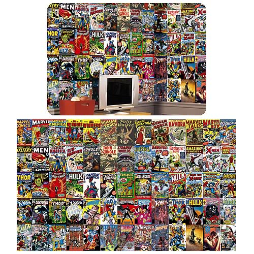 Marvel Comic Book Chair Rail Prepasted Wall Mural